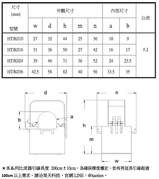333mV開口式比流器尺寸圖