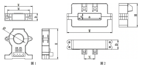 開口式霍爾傳感器尺寸圖