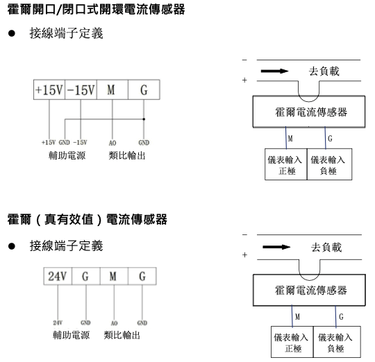 開口式霍爾傳感器接線方式
